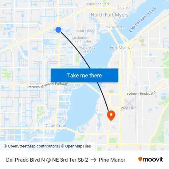 Del Prado Blvd N @ NE 3rd Ter-Sb 2 to Pine Manor map