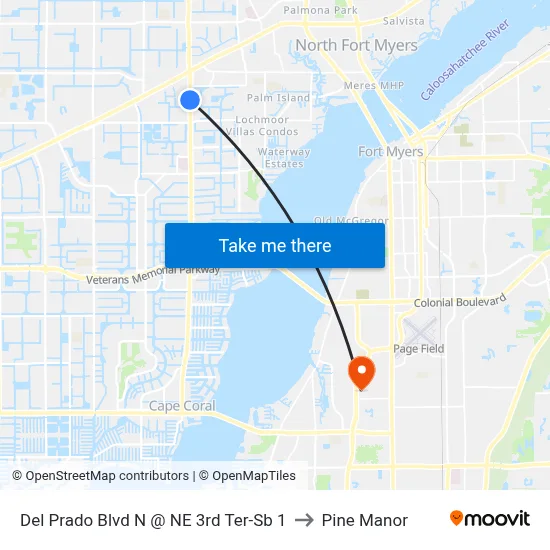 Del Prado Blvd N @ NE 3rd Ter-Sb 1 to Pine Manor map