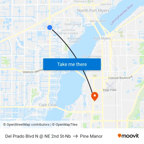 Del Prado Blvd N @ NE 2nd St-Nb to Pine Manor map