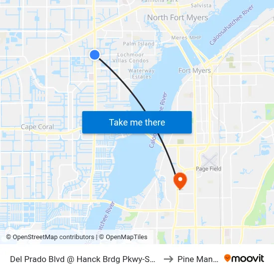 Del Prado Blvd @ Hanck Brdg Pkwy-Sb 2 to Pine Manor map