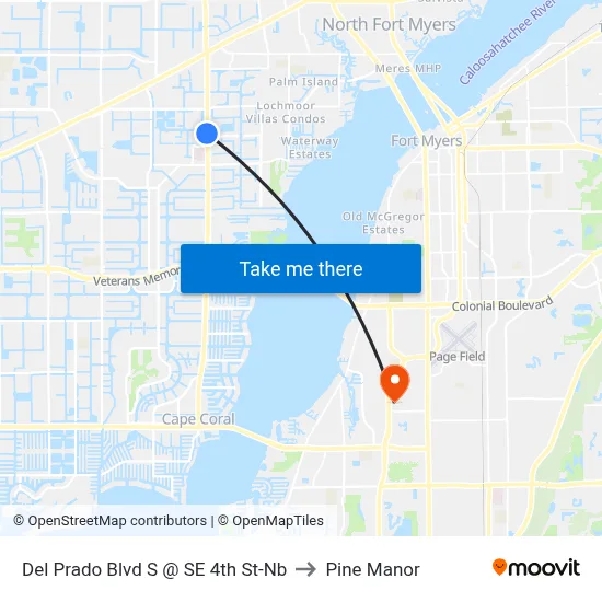 Del Prado Blvd S @ SE 4th St-Nb to Pine Manor map
