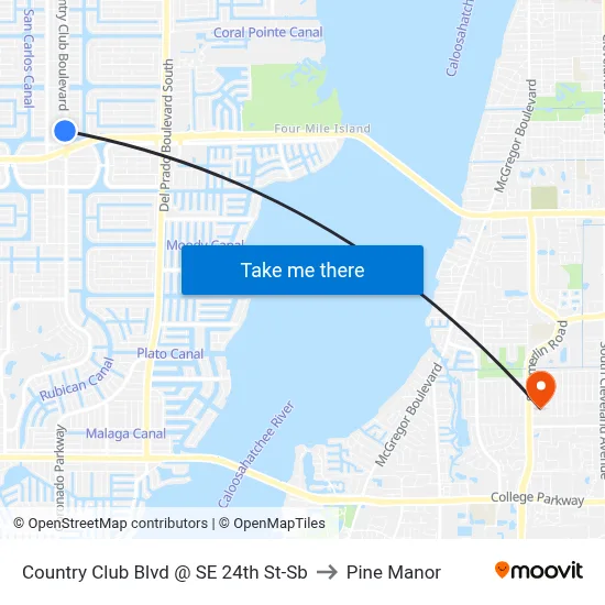 Country Club Blvd @ SE 24th St-Sb to Pine Manor map