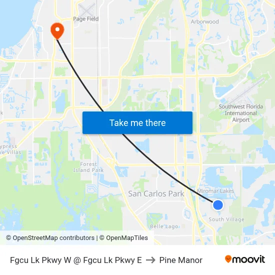 Fgcu Lk Pkwy W @ Fgcu Lk Pkwy E to Pine Manor map