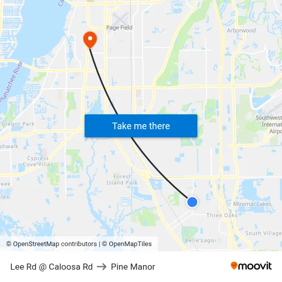 Lee Rd @ Caloosa Rd to Pine Manor map
