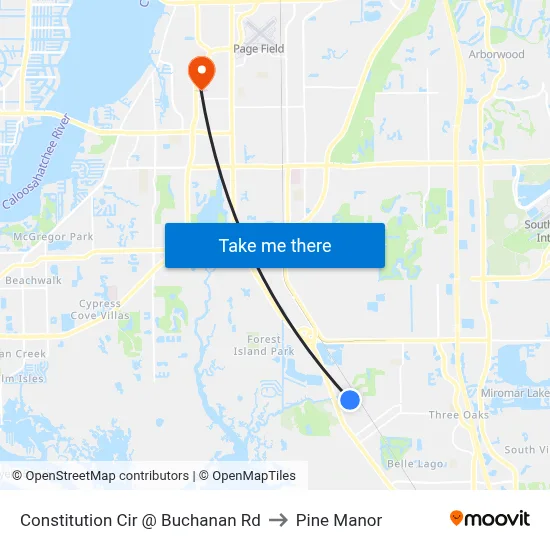 Constitution Cir @ Buchanan Rd to Pine Manor map