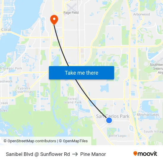 Sanibel Blvd @ Sunflower Rd to Pine Manor map
