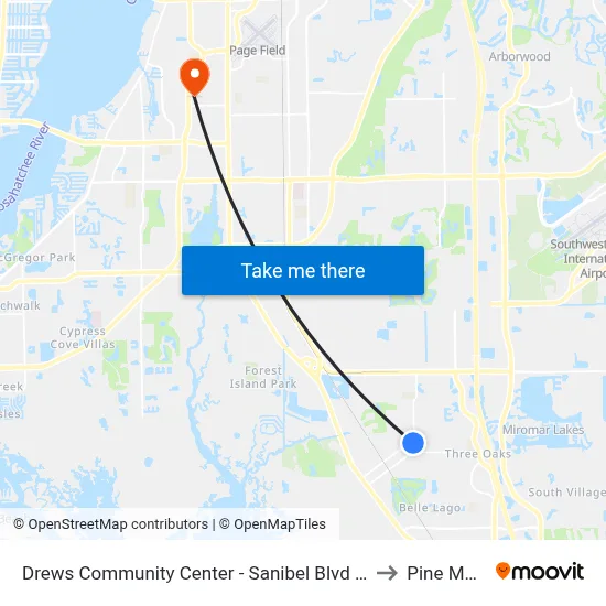 Drews Community Center - Sanibel Blvd @ Lee Rd to Pine Manor map