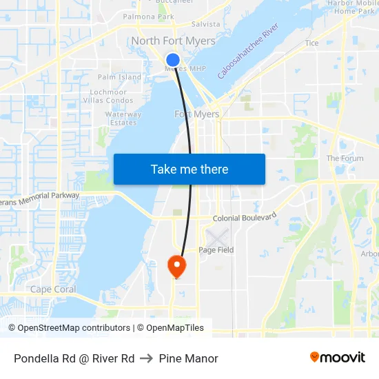 Pondella Rd @ River Rd to Pine Manor map
