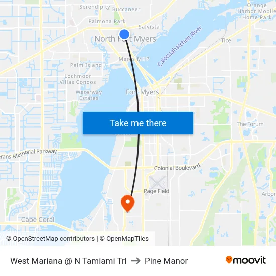 West Mariana @ N Tamiami Trl to Pine Manor map
