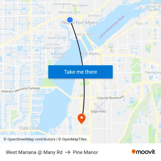 West Mariana @ Many Rd to Pine Manor map