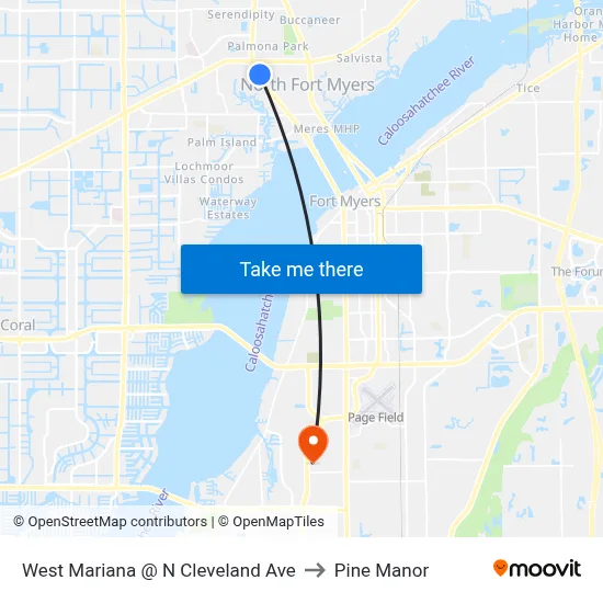West Mariana @ N Cleveland Ave to Pine Manor map