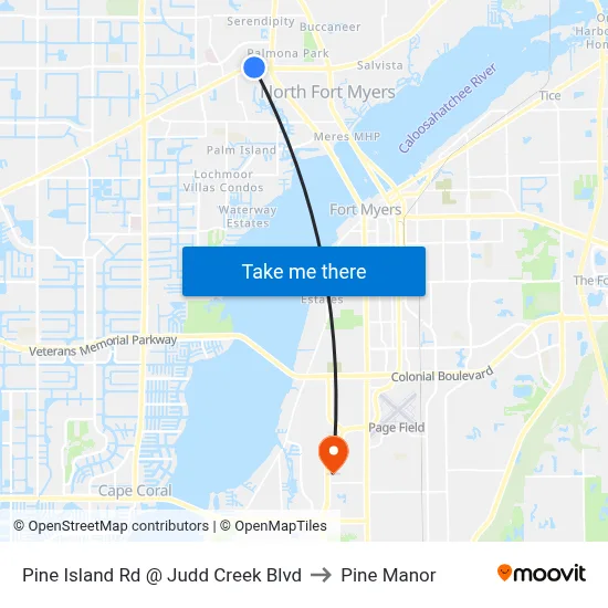 Pine Island Rd @ Judd Creek Blvd to Pine Manor map