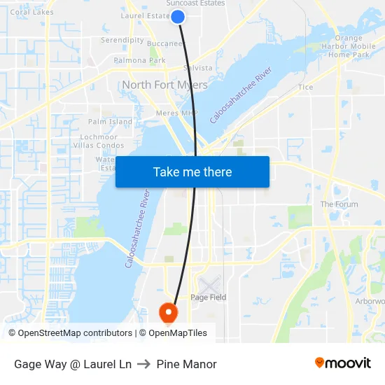 Gage Way @ Laurel Ln to Pine Manor map