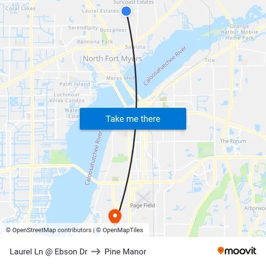 Laurel Ln @ Ebson Dr to Pine Manor map