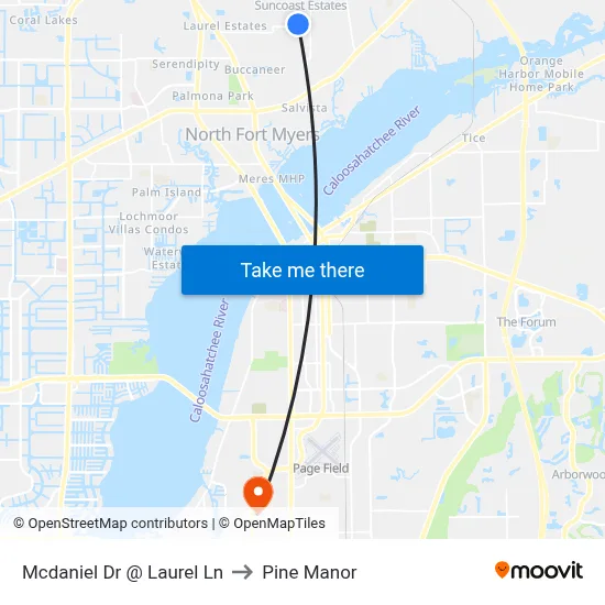 Mcdaniel Dr @ Laurel Ln to Pine Manor map