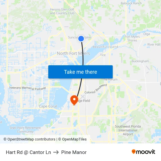 Hart Rd @ Cantor Ln to Pine Manor map