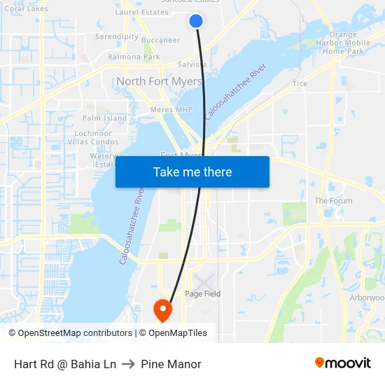 Hart Rd @ Bahia Ln to Pine Manor map