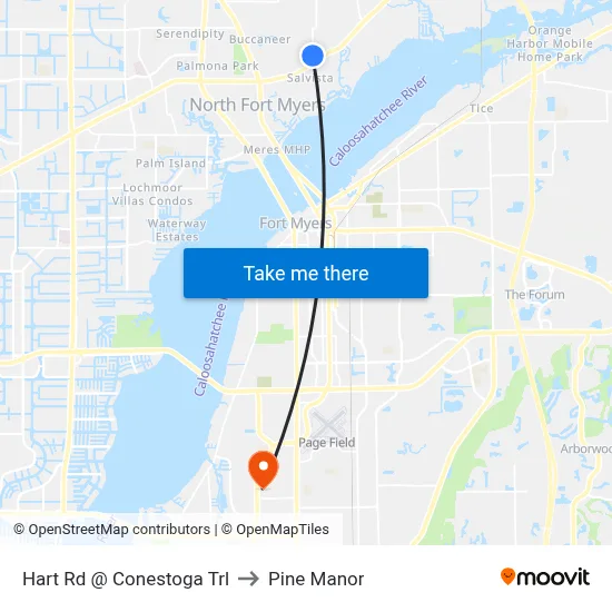 Hart Rd @ Conestoga Trl to Pine Manor map