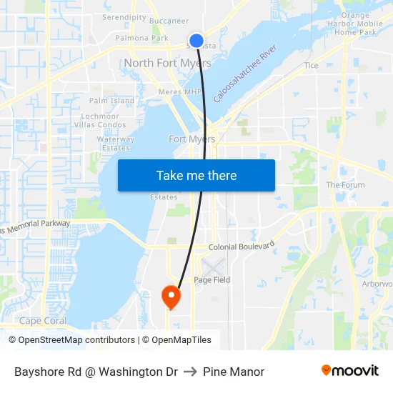 Bayshore Rd @ Washington Dr to Pine Manor map