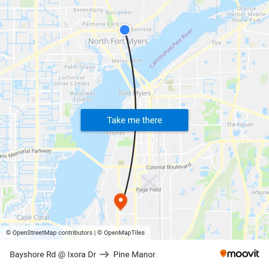 Bayshore Rd @ Ixora Dr to Pine Manor map