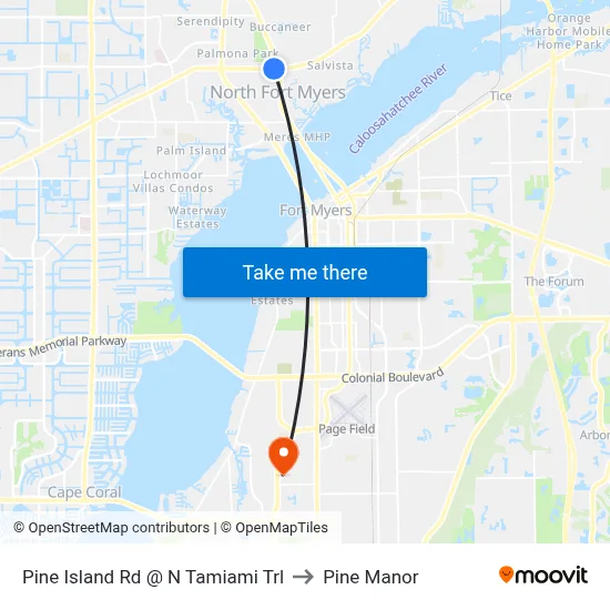 Pine Island Rd @ N Tamiami Trl to Pine Manor map