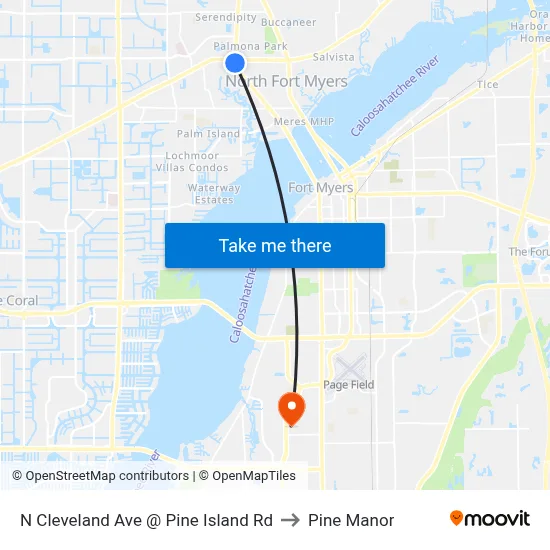 N Cleveland Ave @ Pine Island Rd to Pine Manor map