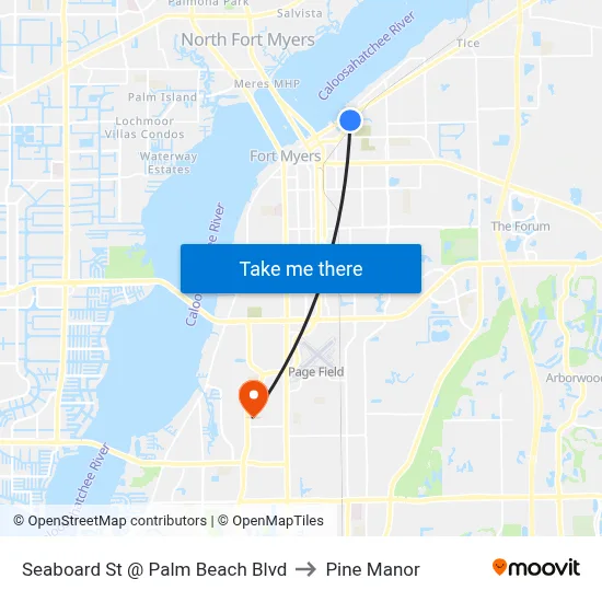 Seaboard St @ Palm Beach Blvd to Pine Manor map