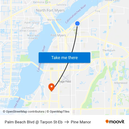 Palm Beach Blvd @ Tarpon St-Eb to Pine Manor map