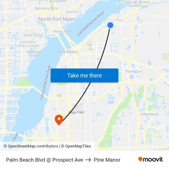 Palm Beach Blvd @ Prospect Ave to Pine Manor map
