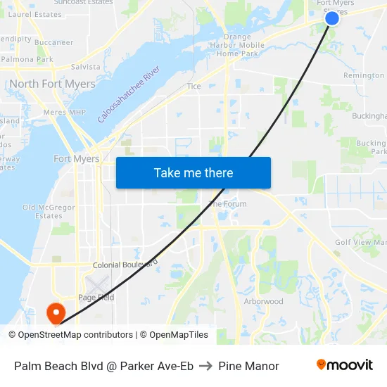 Palm Beach Blvd @ Parker Ave-Eb to Pine Manor map