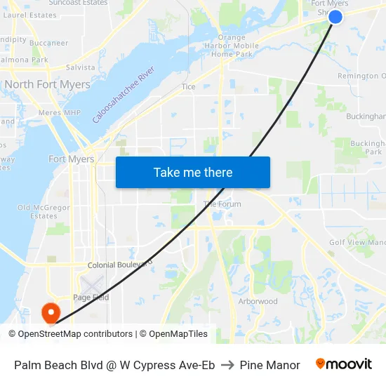 Palm Beach Blvd @ W Cypress Ave-Eb to Pine Manor map