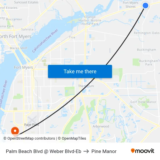 Palm Beach Blvd @ Weber Blvd-Eb to Pine Manor map