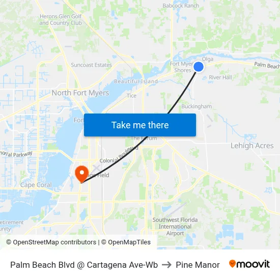 Palm Beach Blvd @ Cartagena Ave-Wb to Pine Manor map