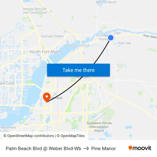 Palm Beach Blvd @ Weber Blvd-Wb to Pine Manor map