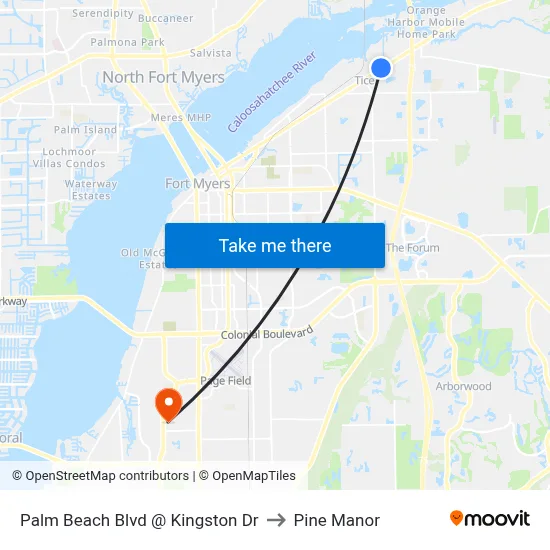 Palm Beach Blvd @ Kingston Dr to Pine Manor map