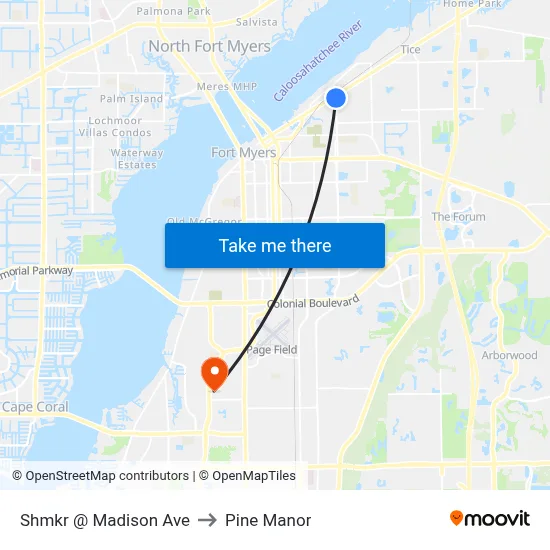Shmkr @ Madison Ave to Pine Manor map