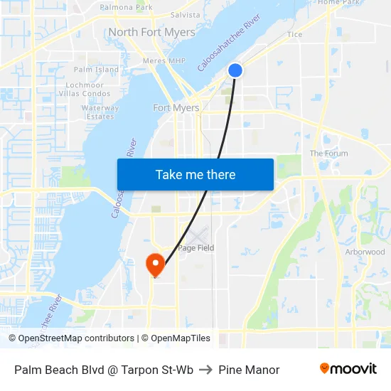 Palm Beach Blvd @ Tarpon St-Wb to Pine Manor map