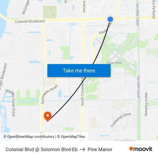 Colonial Blvd @ Solomon Blvd-Eb to Pine Manor map