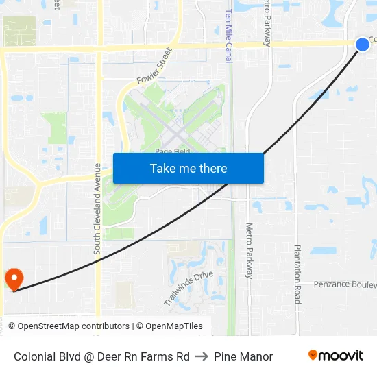 Colonial Blvd @ Deer Rn Farms Rd to Pine Manor map