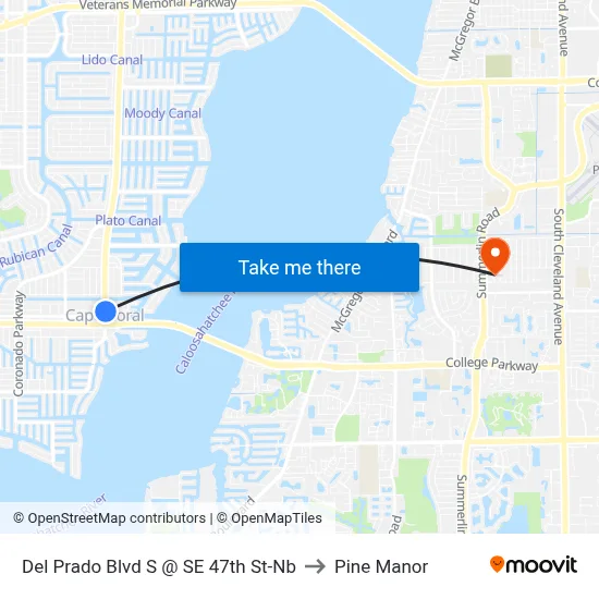 Del Prado Blvd S @ SE 47th St-Nb to Pine Manor map