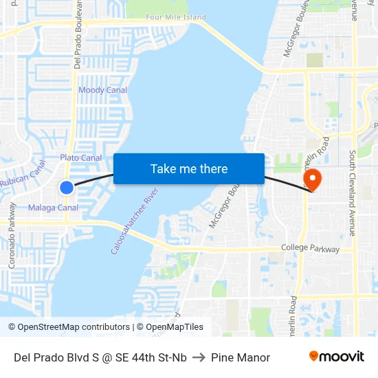 Del Prado Blvd S @ SE 44th St-Nb to Pine Manor map