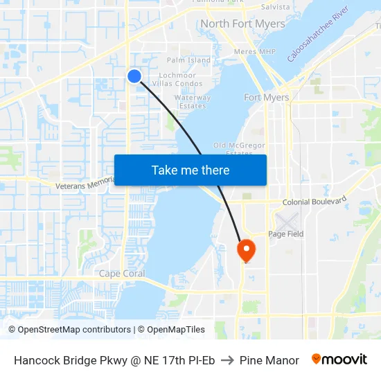 Hancock Bridge Pkwy @ NE 17th Pl-Eb to Pine Manor map