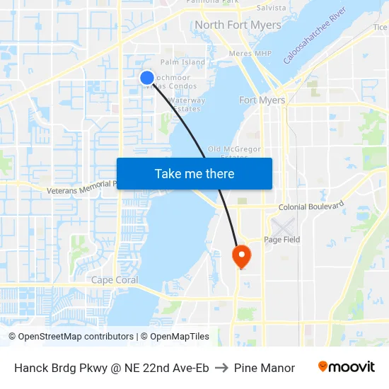 Hanck Brdg Pkwy @ NE 22nd Ave-Eb to Pine Manor map