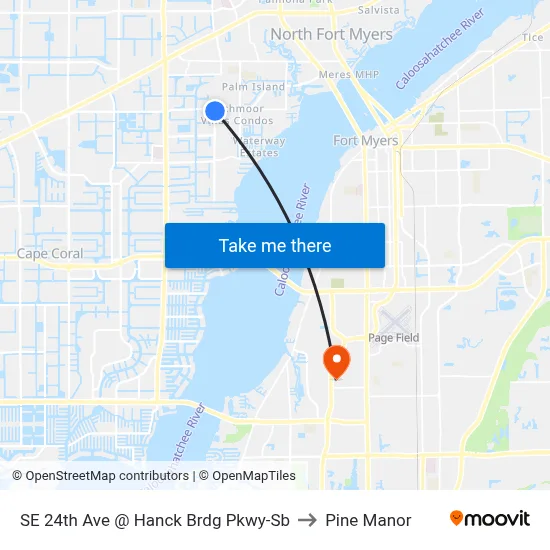 SE 24th Ave @ Hanck Brdg Pkwy-Sb to Pine Manor map