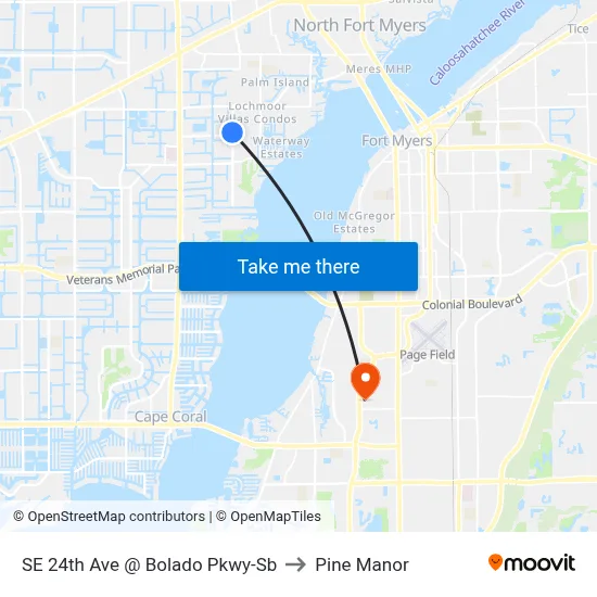 SE 24th Ave @ Bolado Pkwy-Sb to Pine Manor map