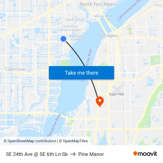SE 24th Ave @ SE 6th Ln-Sb to Pine Manor map