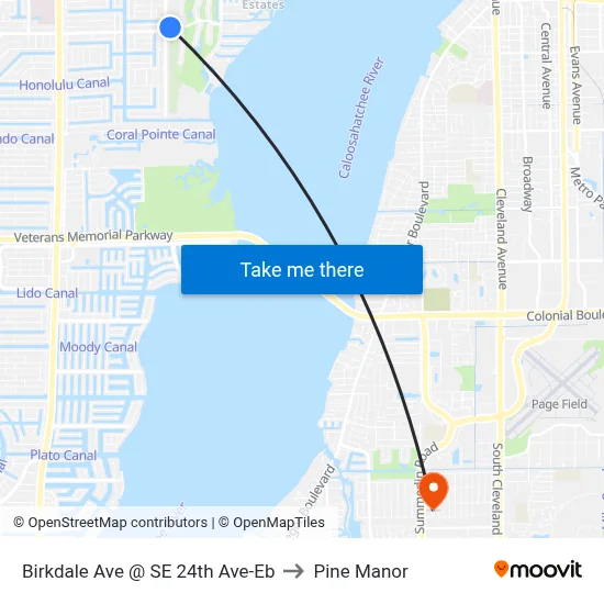 Birkdale Ave @ SE 24th Ave-Eb to Pine Manor map