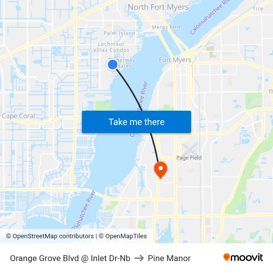 Orange Grove Blvd @ Inlet Dr-Nb to Pine Manor map