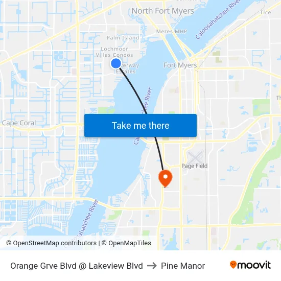 Orange Grve Blvd @ Lakeview Blvd to Pine Manor map
