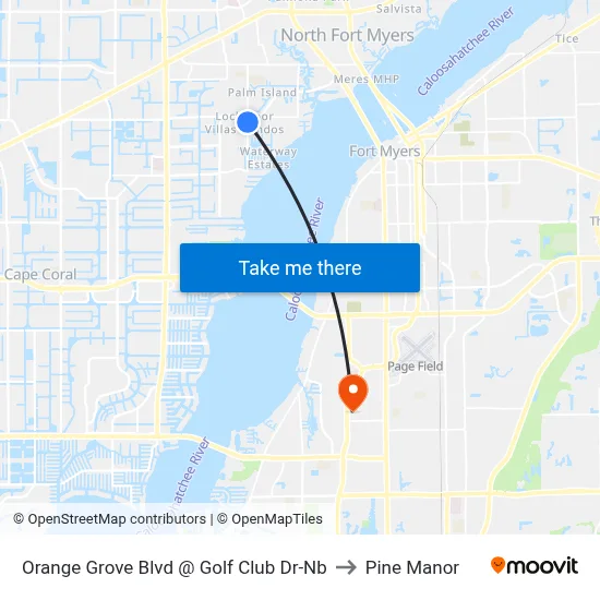 Orange Grove Blvd @ Golf Club Dr-Nb to Pine Manor map